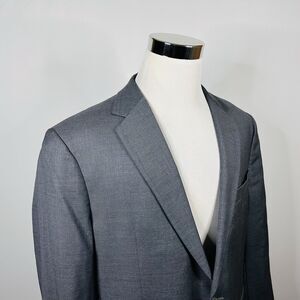 Joseph Abboud 46R Sport Coat Gray Zignone Super 110s Wool Two Button Vented